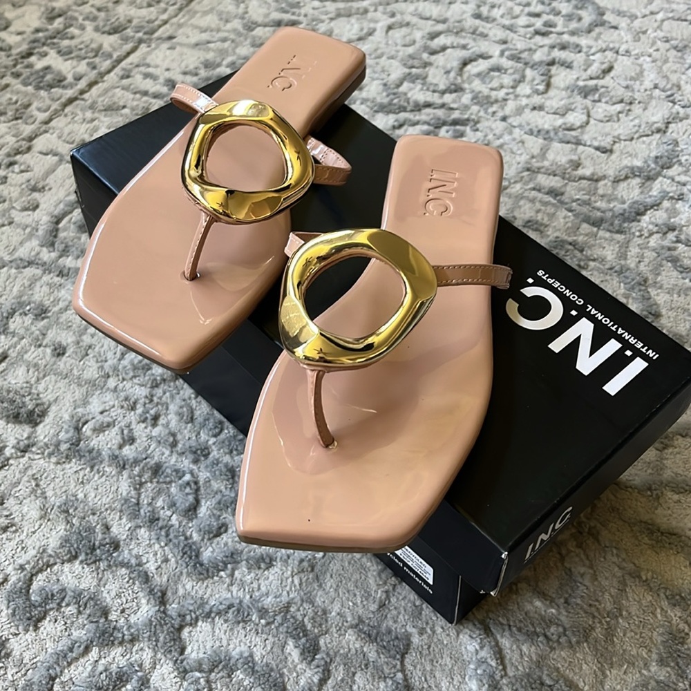 Gold Accent Sandals INC 7.5